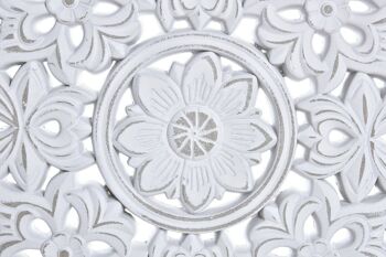 DÉCORATION MDF 30X6X35 MANDALA DÉCAPAGE BLANC FD195125 2