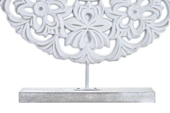 DÉCORATION MDF 30X6X35 MANDALA DÉCAPAGE BLANC FD195125 3