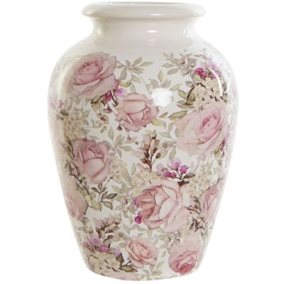 VASO CERAMICA 18X18X25 FIORI BIANCHI LD188879