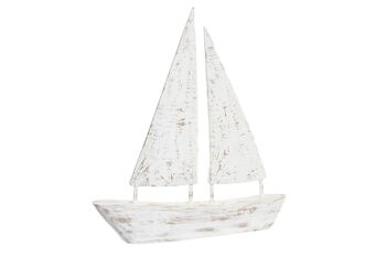 POIGNEE DECORATION 36X6X38 BLANCHE PORTEE VOILIER DH203869 1