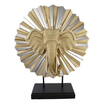 FIGURA RESINA CRISTAL 47X18X56,5 ELEFANTE DORADO FD202522