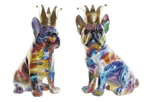 FIGURA RESINA 18,5X11,5X23,5 PERRO CORONA 2 SURT. FD185065