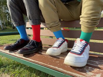 Ensemble de 3 paires de chaussettes basiques pour homme >>Vert menthe<< Chaussettes en coton de couleur unie 5