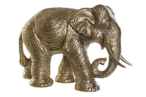 FIGURA RESINA 83X32X56 ELEFANTE DORADO RF177265