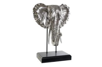 FIGURINE EN RÉSINE MDF 42X30X56 ÉLÉPHANT ARGENT RF177266 1