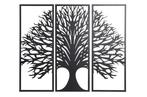 DECORACION PARED SET 3 METAL 105X1,3X91 ARBOL DP193931