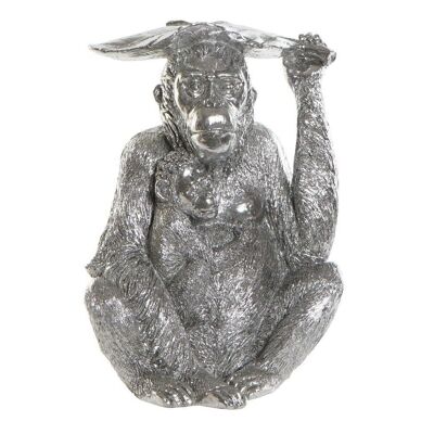 FIGURINE RÉSINE 18,5X16,5X25,5 ORANG-OUTAN ARGENT FD185066