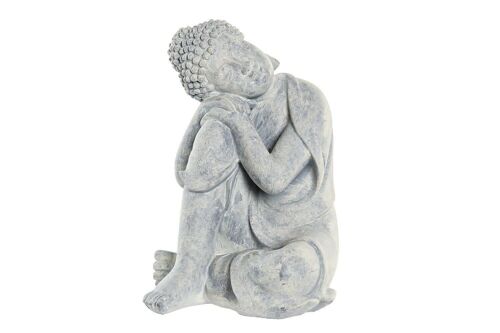 FIGURA RESINA 18X14X23 BUDA GRIS CLARO FD195183