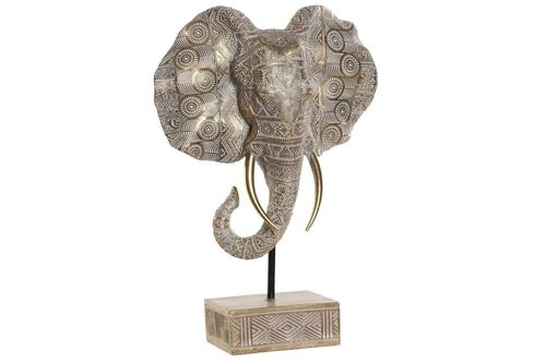 FIGURA RESINA METAL 23X10X33,5 ELEFANTE ENVEJECIDO RF177365