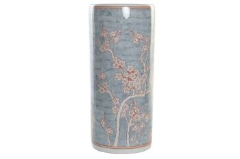 PORTE PARAPLUIE PORCELAINE 21X21X46,3 FLEURS BLEUES LD190186 1