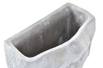 JARDINIÈRE EN CIMENT 21X12X12,3 LEVRES GRIS MC189261 2