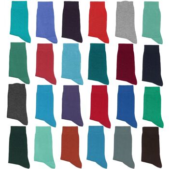 Ensemble de 3 paires de chaussettes basiques pour hommes >>Bleu Baja<< Chaussettes en coton de couleur unie 3