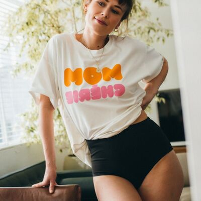 Camiseta de lactancia de algodón orgánico "Mom Chérie"