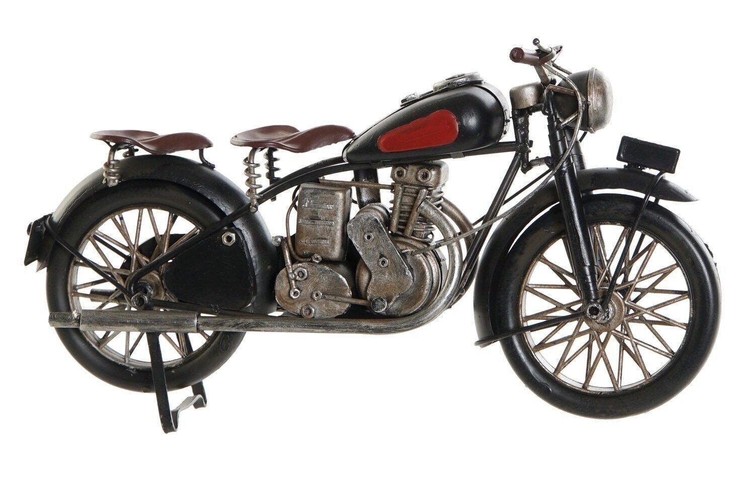 DÉCORATION VÉHICULE MÉTAL 30X11X14 NOIR MOTO MO176107