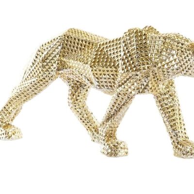 FIGURA RESINA 67X15,5X25 LEOPARDO RELIEVE DORADO FD202540