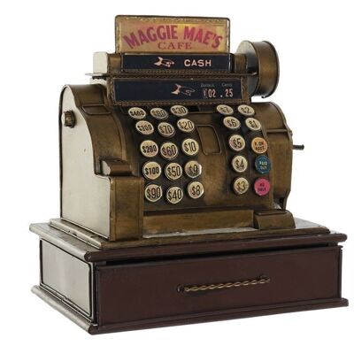 METAL DECORATION 29X19X32 BROWN CASH REGISTER MO186342