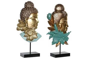 FIGURINE EN RÉSINE MÉTAL 22X8X42,5 BOUDDHA 2 ASSORTIMENT. FD205577 1