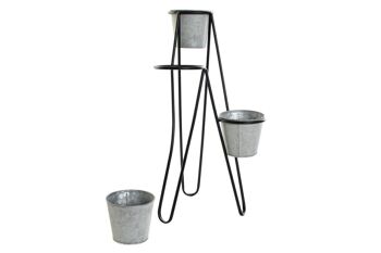 JARDINIÈRE EN MÉTAL 27X30X56 TRIPLE GRIS MC189456 3