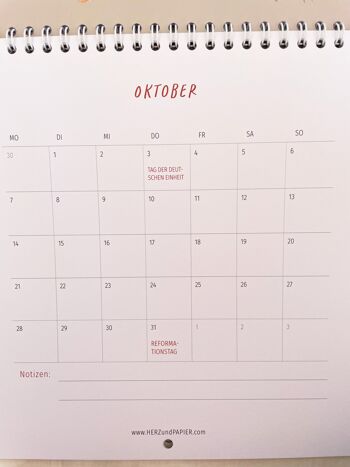 Calendrier 2024 - Diversité autour de l'eau | Calendrier mensuel | Calendrier mural | mer | plan d'eau | eau | naturel | Illustration|| COEUR & PAPIER 3