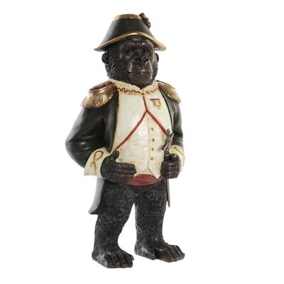 FIGURE RÉSINE 16,5X12X32 GORILLE NAPOLEON NOIR FD202547