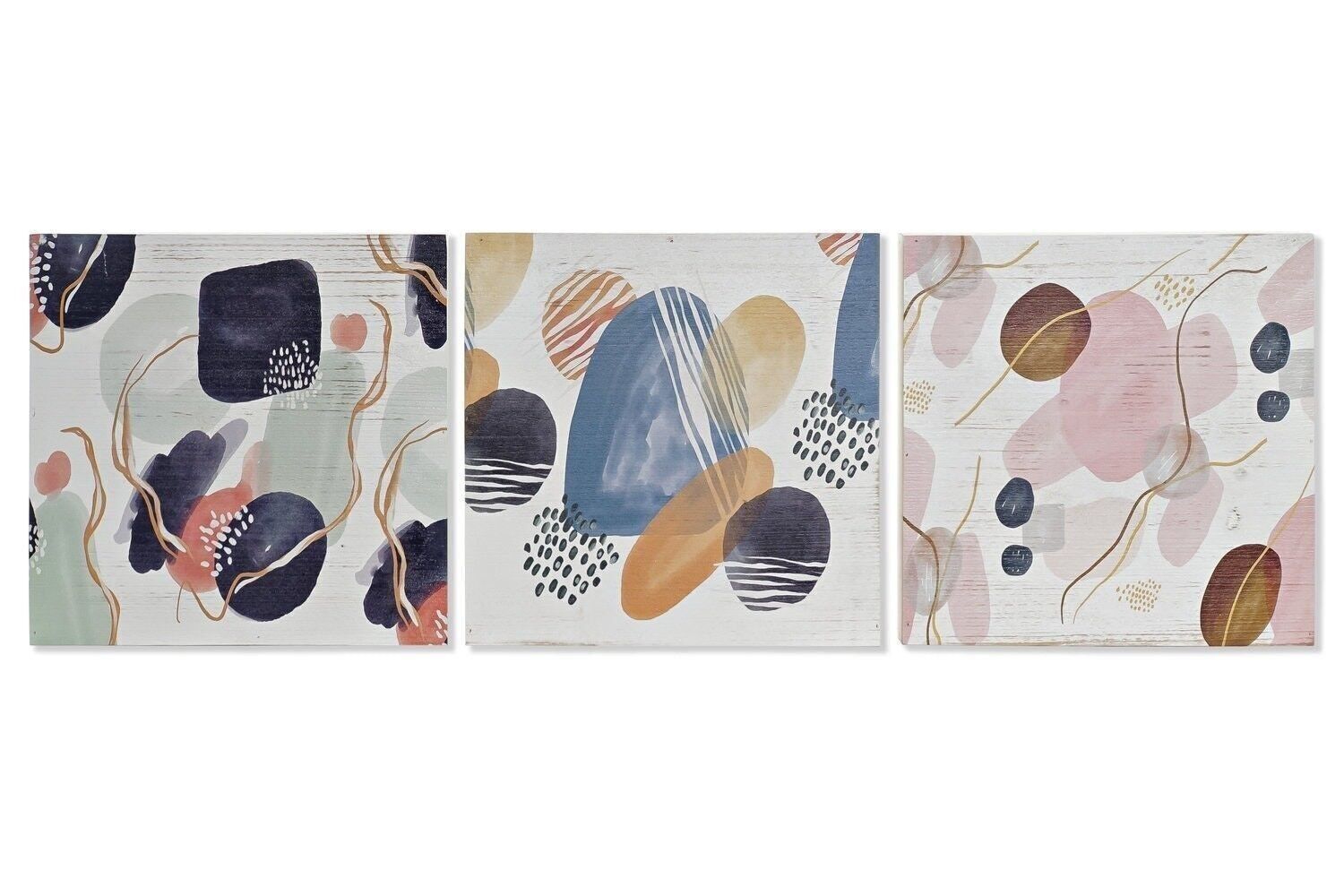 QUADRO IN LEGNO 30X3X30 ASTRATTO 3 ASSORTIMENTI. LD190345