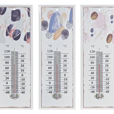 THERMOMETER METAL GLASS 11X1X31 ABSTRACT 3 ASSORTMENTS. LD190348