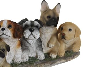 FIGURINE EN RÉSINE 33X12X17,5 CHIOTS 2 ASSORTIMENTS. RF181296 3