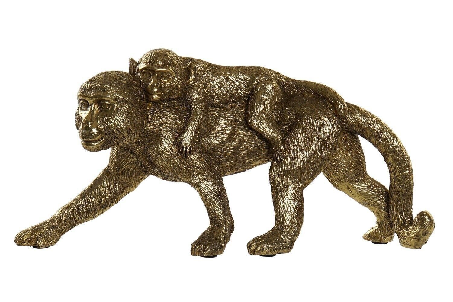 FIGURA IN RESINA 26X6X12 SCIMMIE D'ORO RF181316