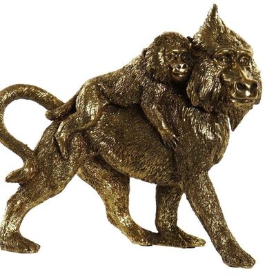 FIGURA IN RESINA 21X8,5X18,5 SCIMMIE D'ORO RF181318