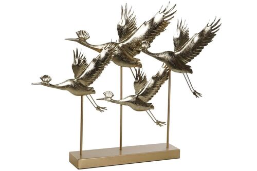 DECORACION METAL 64X8,6X51 GARZAS DORADO DH204683