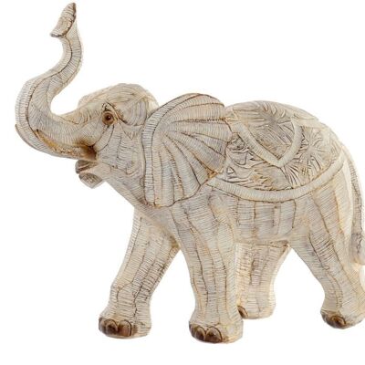 FIGURINE RÉSINE 27X12X24,5 ÉLÉPHANT DÉCAPÉ BEIGE FD186292