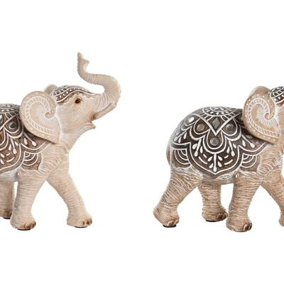 FIGURINE EN RÉSINE 13X6X13 ÉLÉPHANT 2 ASSORTIS. FD205588