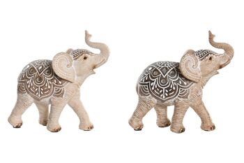 FIGURINE EN RÉSINE 13X6X13 ÉLÉPHANT 2 ASSORTIS. FD205588 1