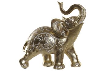 FIGURINE EN RÉSINE 25X11X25,3 ÉLÉPHANT DORÉ RF181321 1