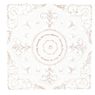 WALL DECORATION MDF 60X2X60 MANDALA DECAPE WHITE DP199377