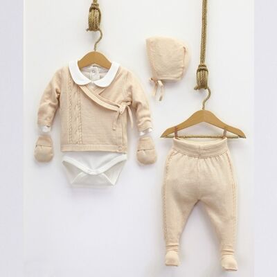 100 % Bio-Baumwolle, 0–1 und 0–3 Monate, Strickwaren für Babys, Umschlag, modernes Baby-Set