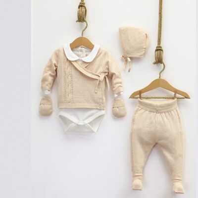 100% Organic Cotton 0-1 and 0-3M  Baby Knitwear Envelope Modern Baby Set