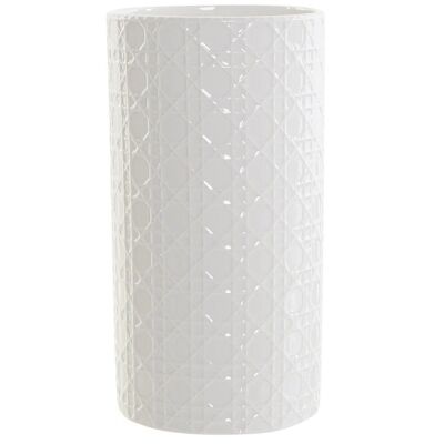 KERAMIKVASE 10X10X22 WEISS LD191268