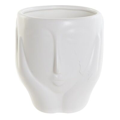 CERAMIC PLANTER 14X14X15,5 WHITE SIDE MC191270
