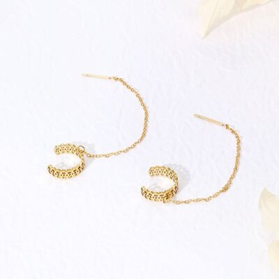 Chain earrings with earcuff