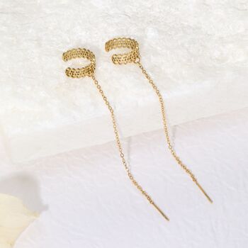 Boucles d'oreilles chaîne avec earcuff 3