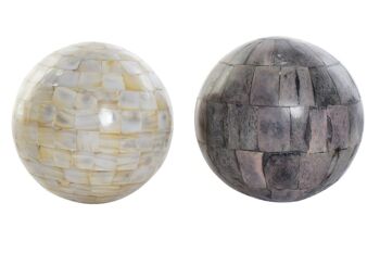 BOULE DÉCO NACRE OS 12X12X12 2 ASSORTIS. DH187235 1