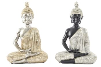 FIGURINE EN RÉSINE 18X10.5X26 BOUDDHA BRILLANT 2 ASSORTIMENTS. FD202639 1