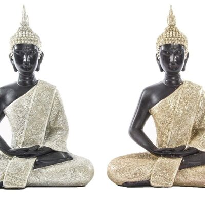 HARZFIGUR 21X10,5X29 BRILLANTER BUDDHA, 2 SORTIMENTE. FD202640