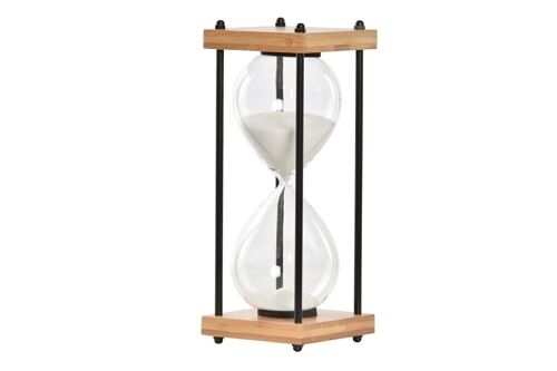 RELOJ DE ARENA CRISTAL MADERA 9,5X9,5X25 NATURAL DH191146