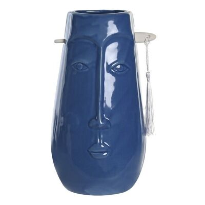 VASO STONEWARE 12X9,5X22 NAVY BLUE FACE JR204121