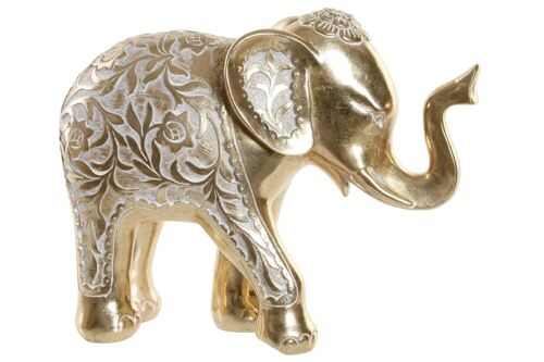 FIGURA RESINA 28,5X11,5X22,5 ELEFANTE DORADO RF181359