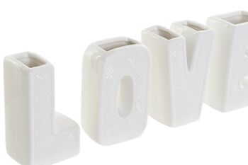 VASE SET 4 CERAMIQUE 4,8X3,8X8,5 LOVE VASE LD191303 3