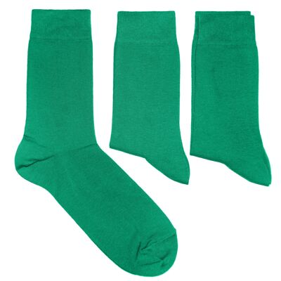 Basic-Socken für Herren, 3er-Set >>Smaragd<< Einfarbige Business-Baumwollsocken