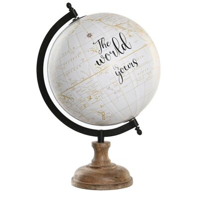 GLOBE TERRAQUEO POIGNÉE PVC 20X20X33 LETTRES BLANCHES DH205564